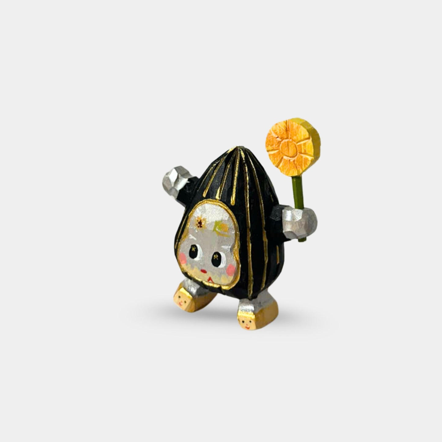 Sunflower Warrior Wooden Figurine