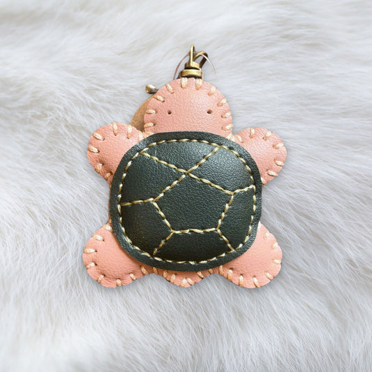 Handcrafted Leather Turtle Keychain