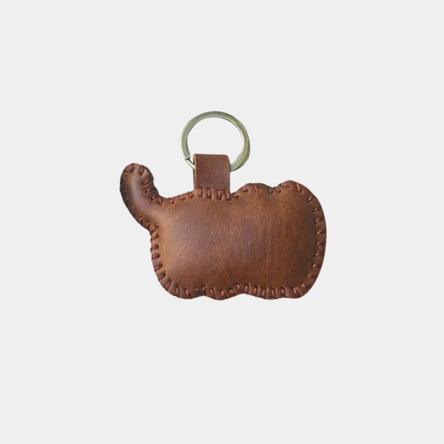 Handmade Leather Cat Keychain
