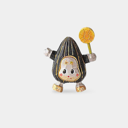 Sunflower Warrior Wooden Figurine