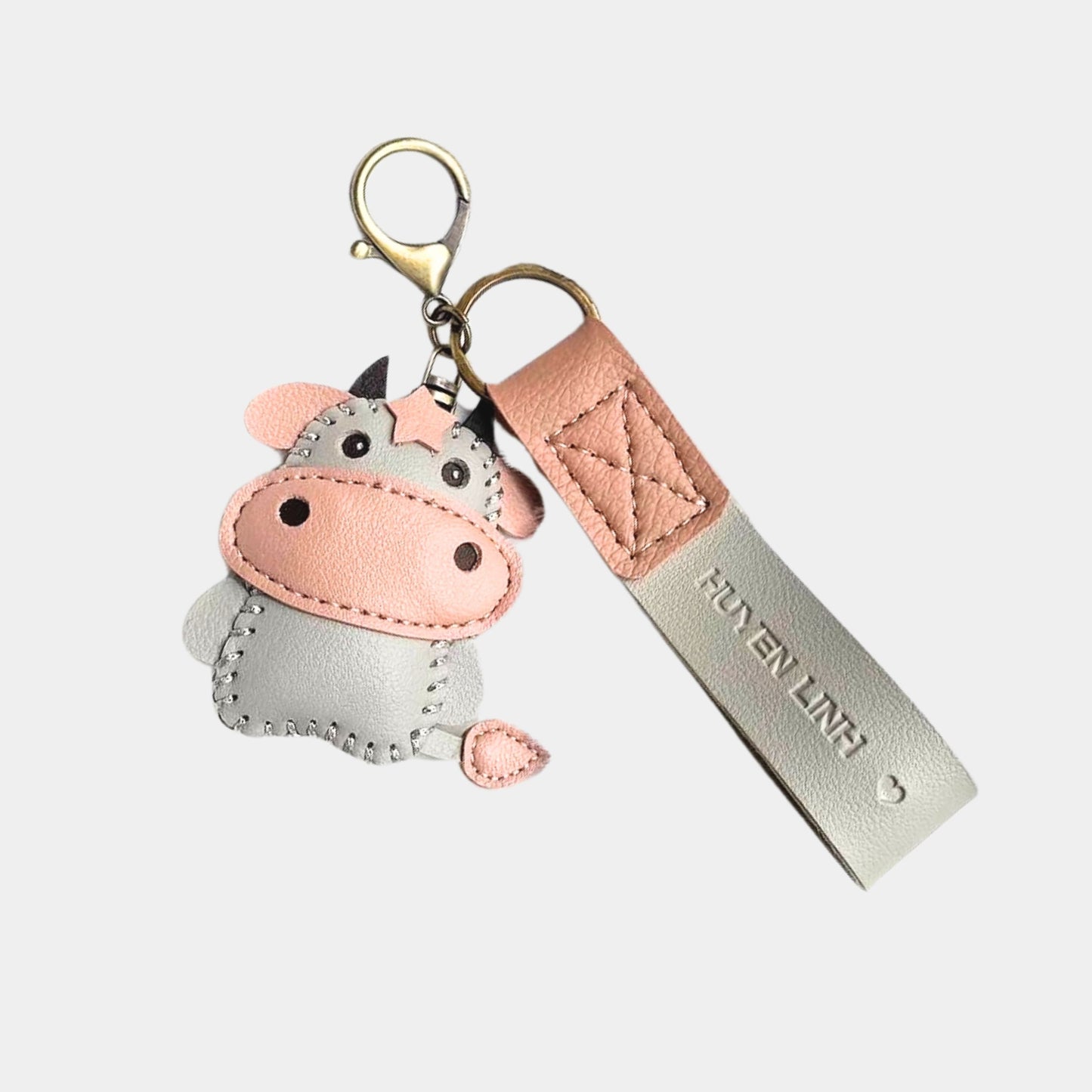 Personalized Handmade Leather Keychain – Custom Name Gift for Her