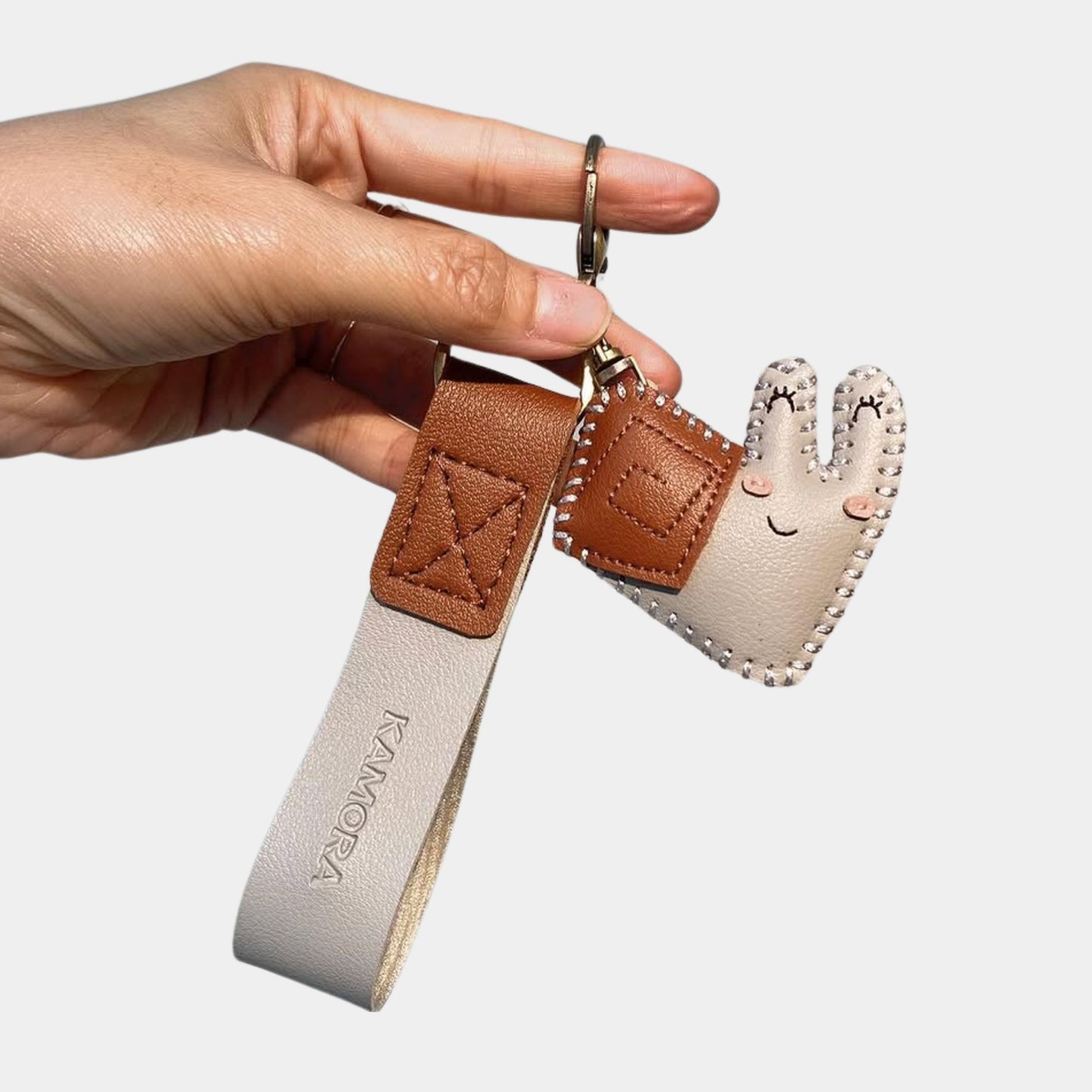 Personalized Handmade Leather Keychain – Custom Name Gift for Her